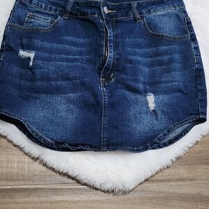 SHEIN Blue Skater Mini Skirt Casual